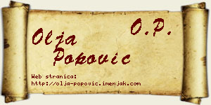 Olja Popović vizit kartica